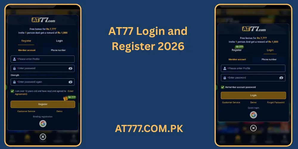 AT77 Game Login And Register